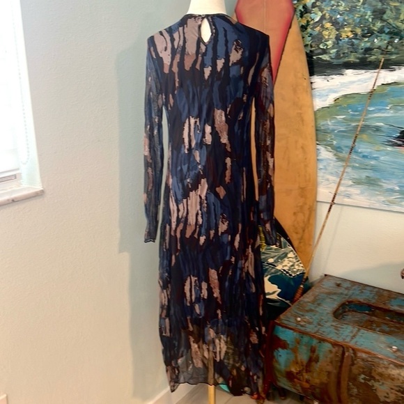 Picadilly Canada,Lace Yoke Long Dress - Blue/Taupe, Excellent Condition, Size S - Picture 8 of 11